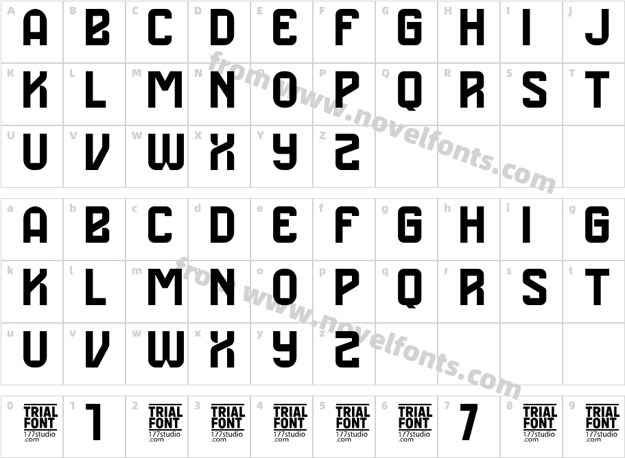 Beginning Condensed Demo RegularCharacter Map