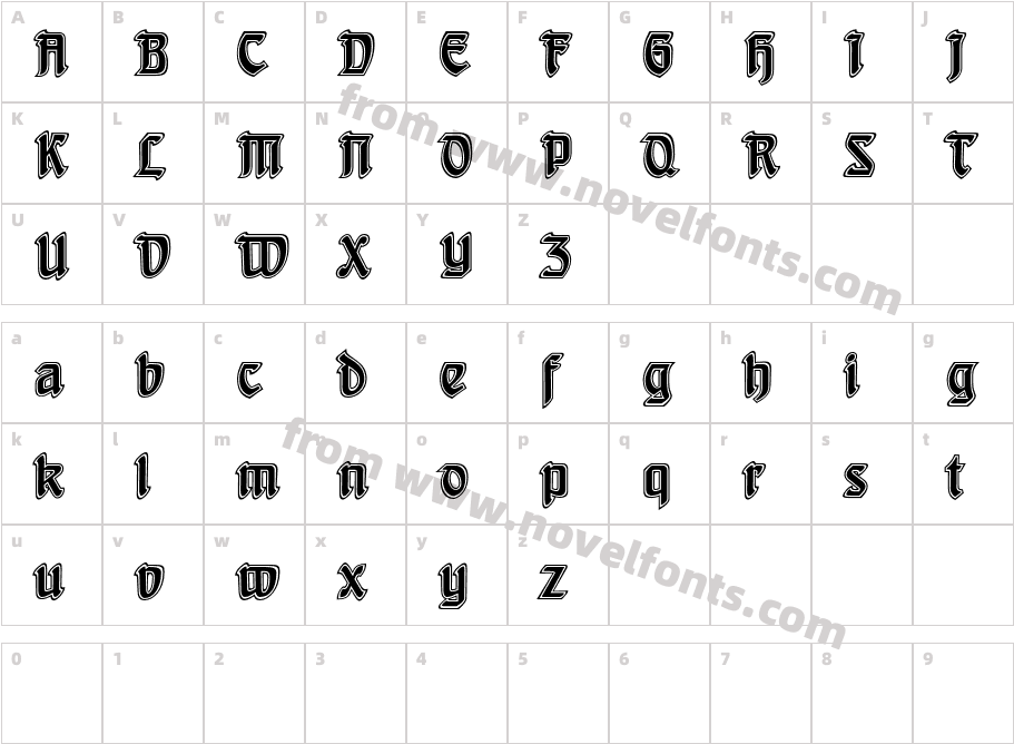 BehrensSchrift-SchmuckreducedCharacter Map