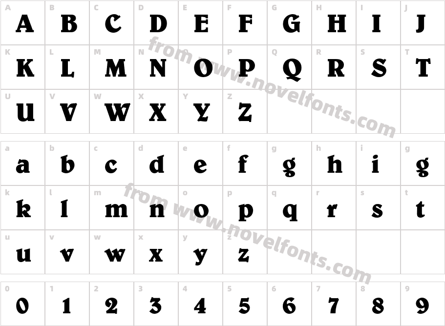 Belwe T OTCharacter Map