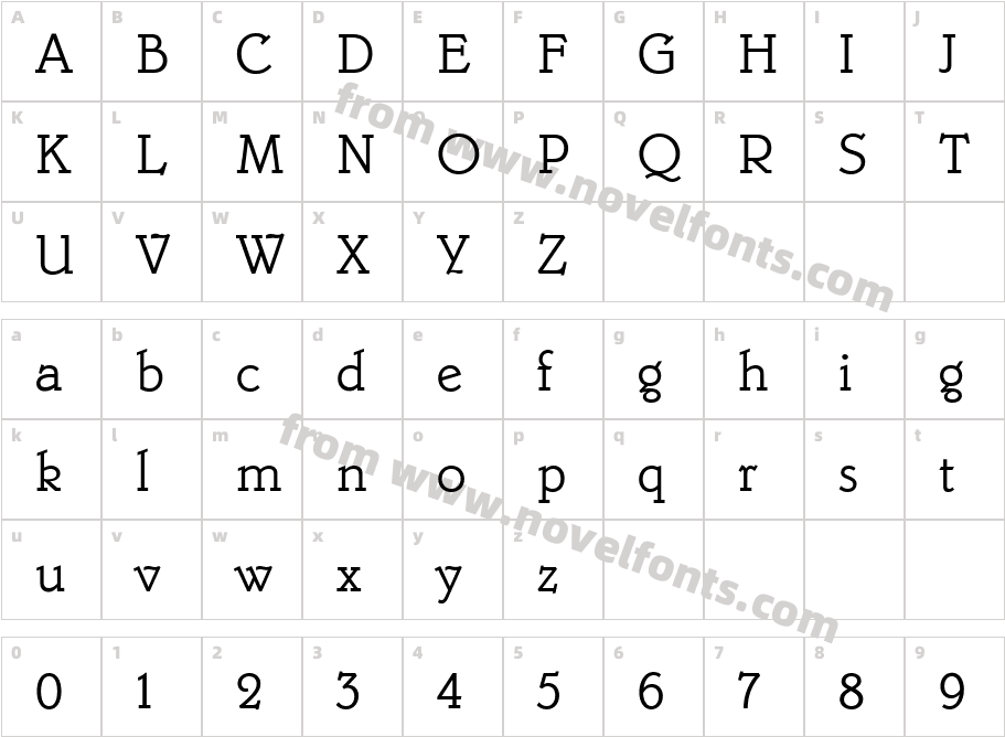 Belwe_Mono_PlainCharacter Map