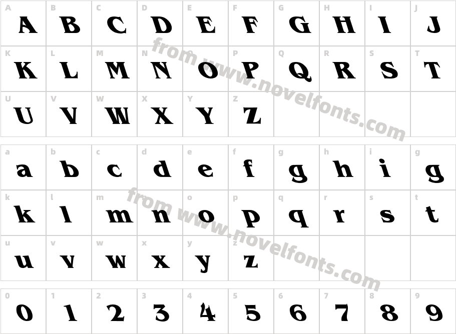 Benguiat-Bold LeftyCharacter Map