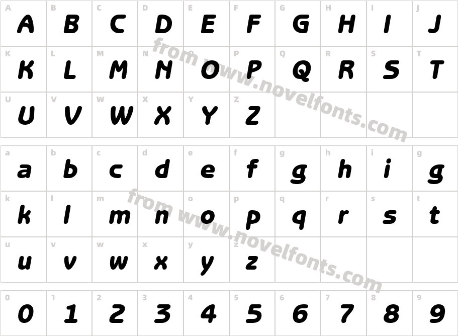 BenguiatGothic_HeavyObliqueCharacter Map