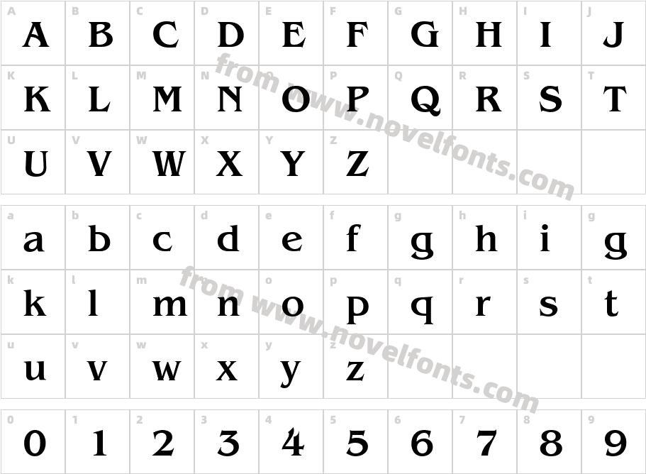 BenjaminMediumCharacter Map