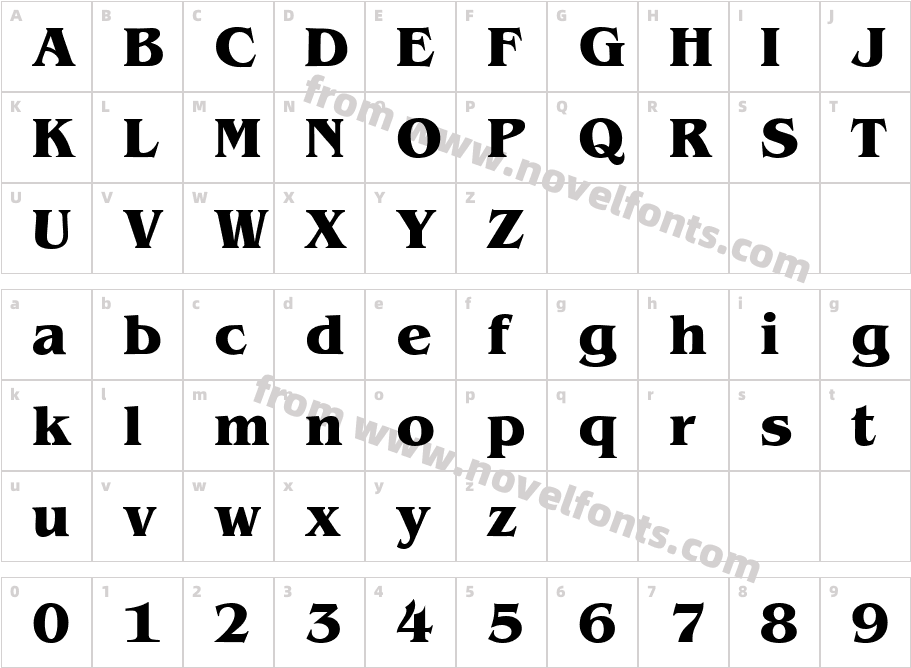 BenjaminSerif-Bold_6684Character Map