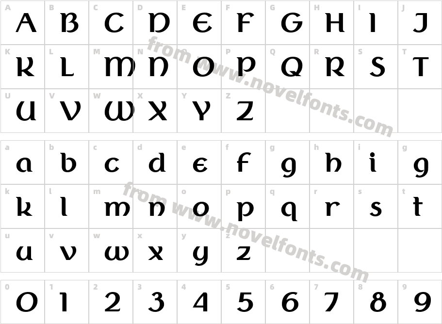 Berenika BoldCharacter Map