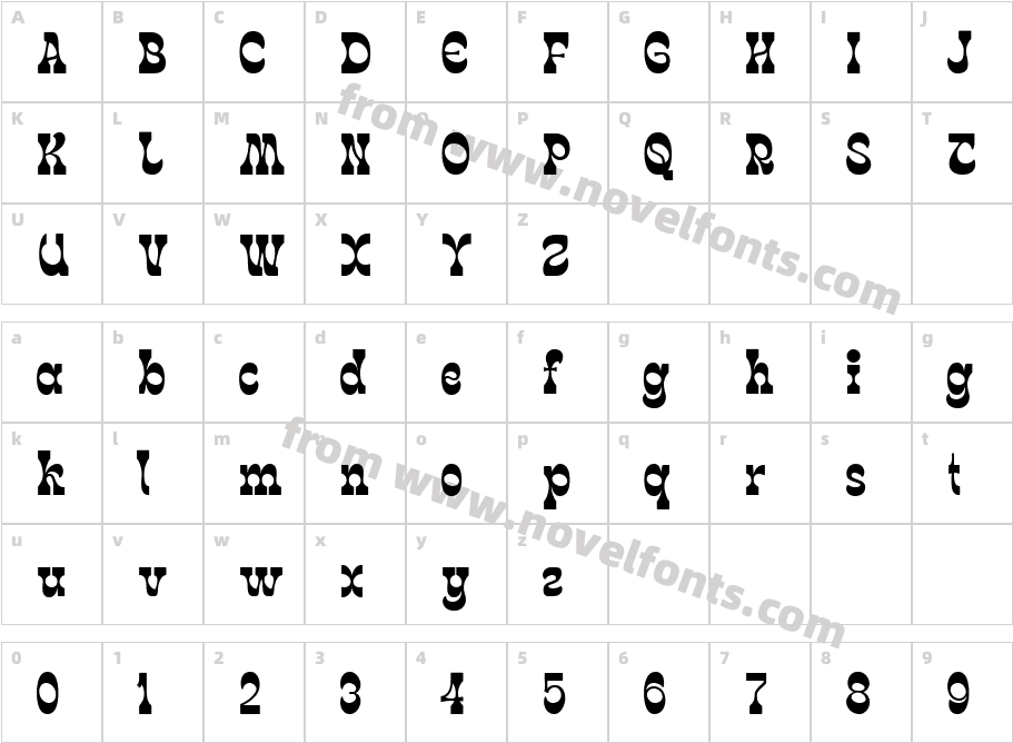 Bergas RegularCharacter Map