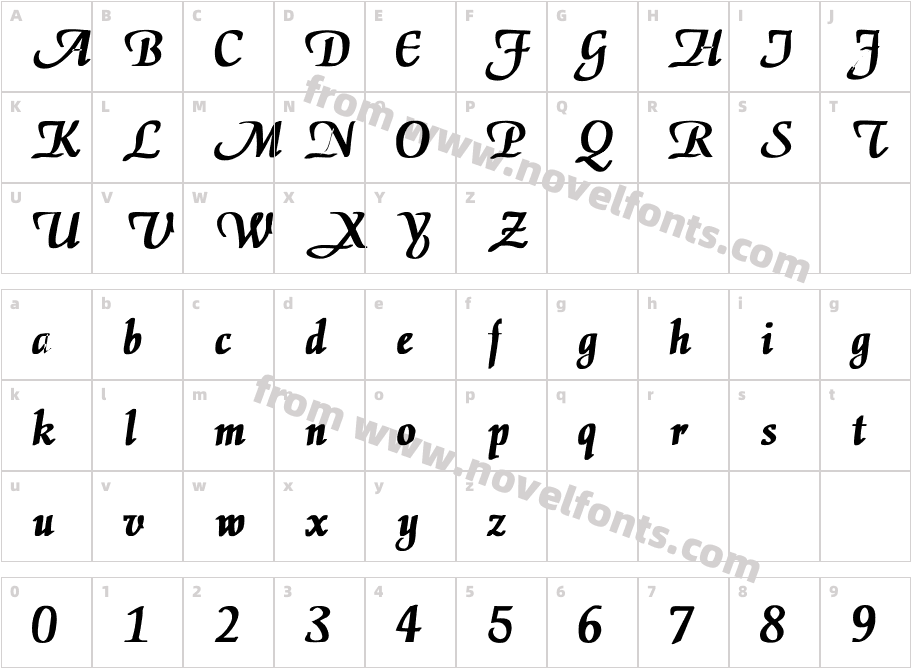 ElGar BoldCharacter Map