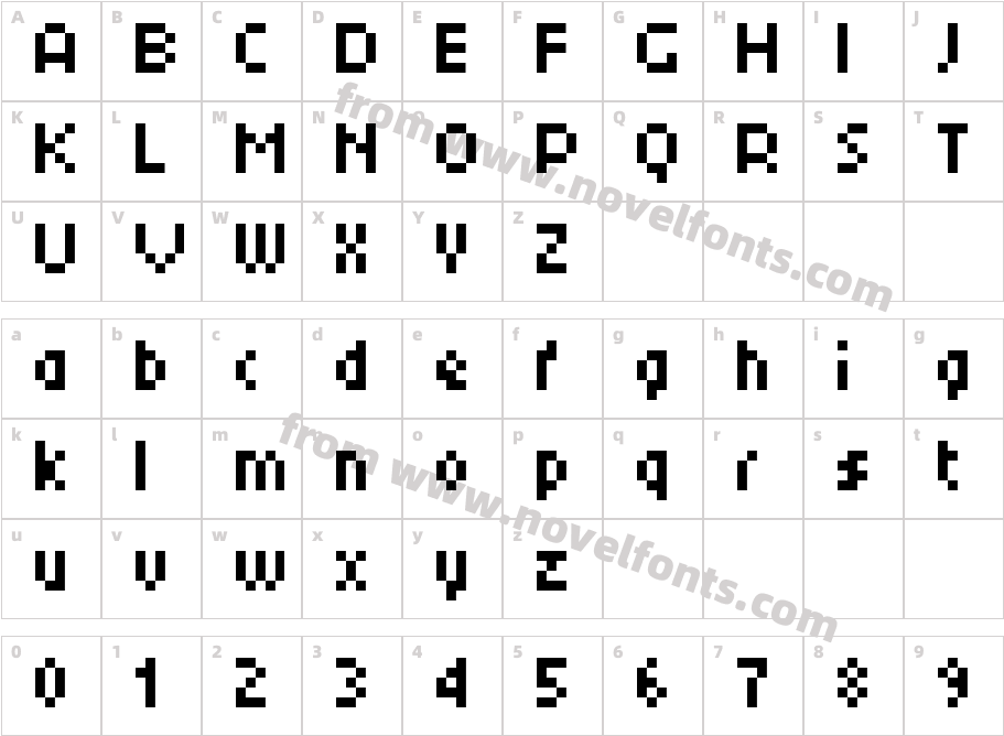 Berkelium 1541Character Map