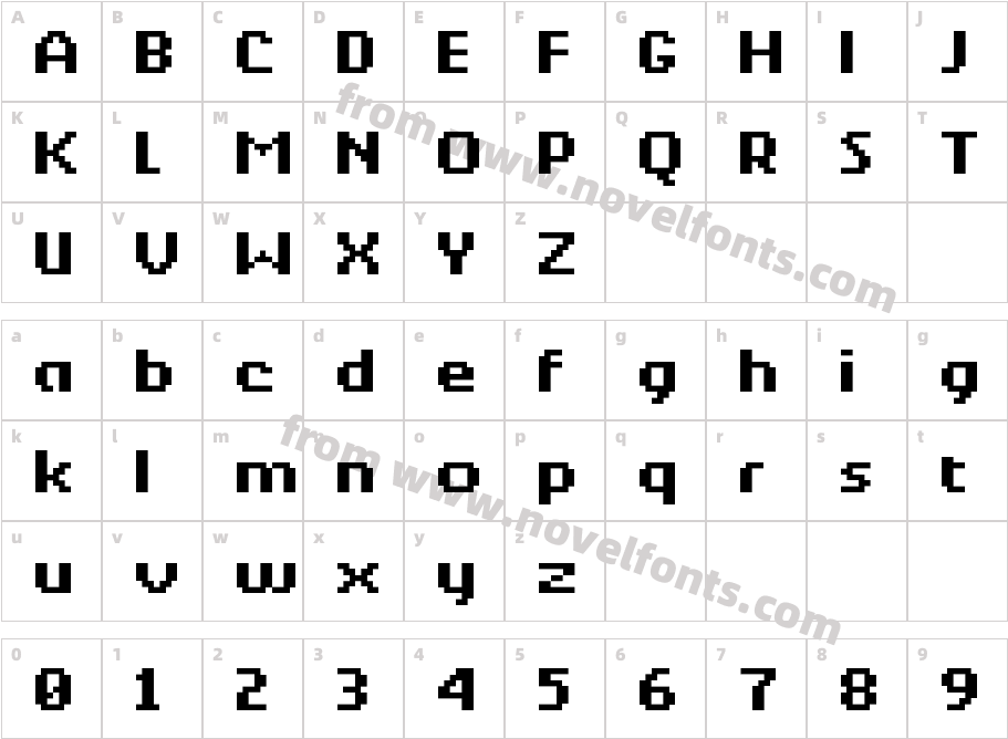 Berkelium II HGRCharacter Map