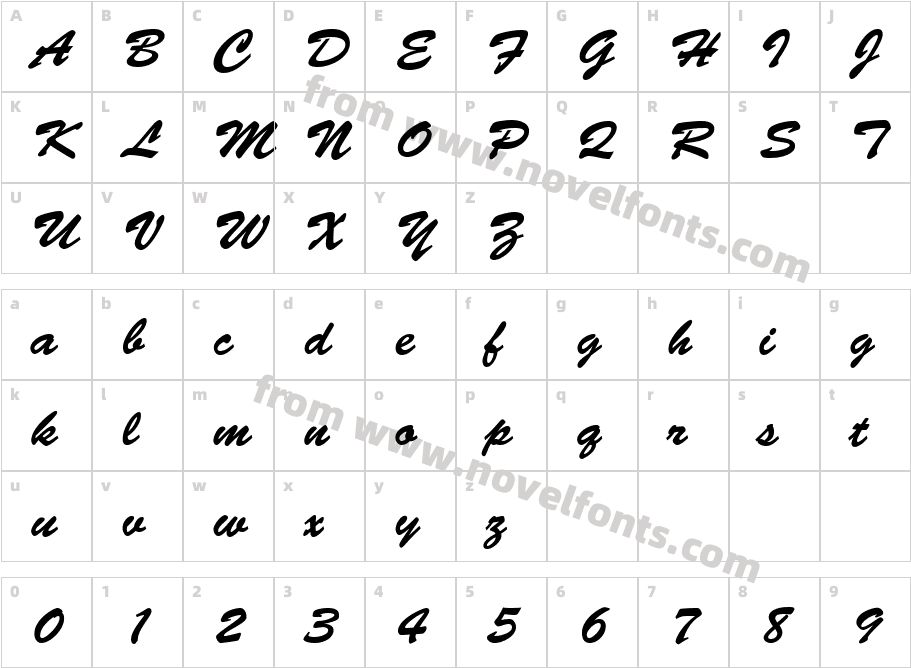 Bermuda ScriptCharacter Map