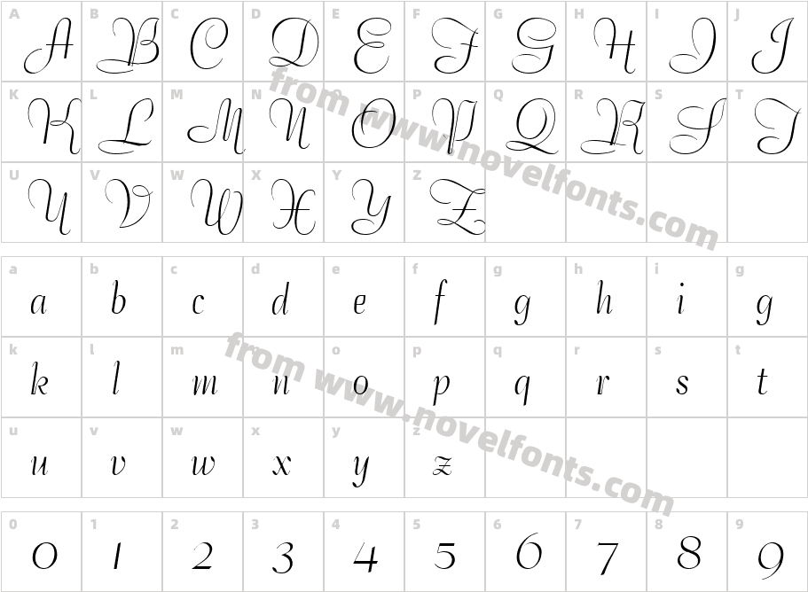 Bernhard Tango SwashCharacter Map