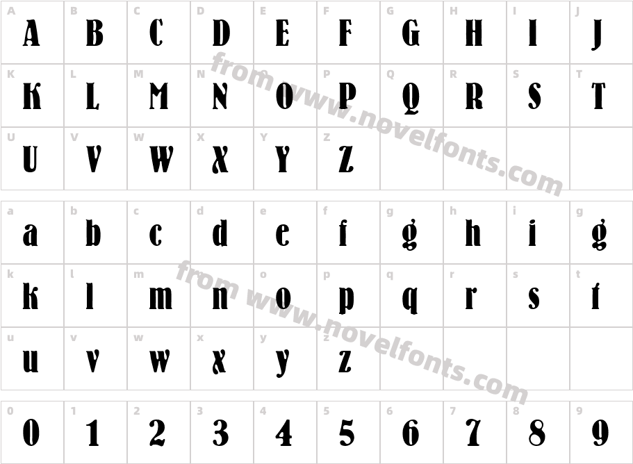 BernhardCTTCharacter Map