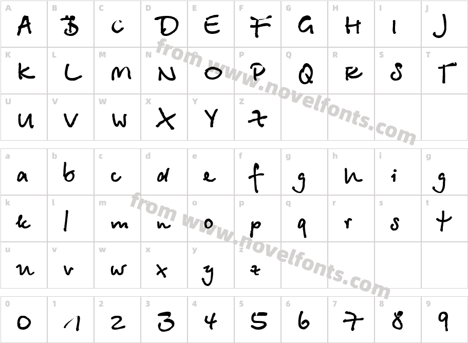 Betina ScriptCharacter Map