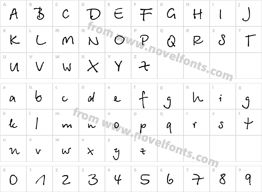 BetinaScript-NormalCyrillicCharacter Map