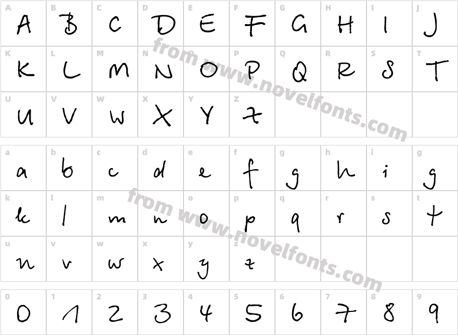 BetinaScriptGTT-RegularCharacter Map