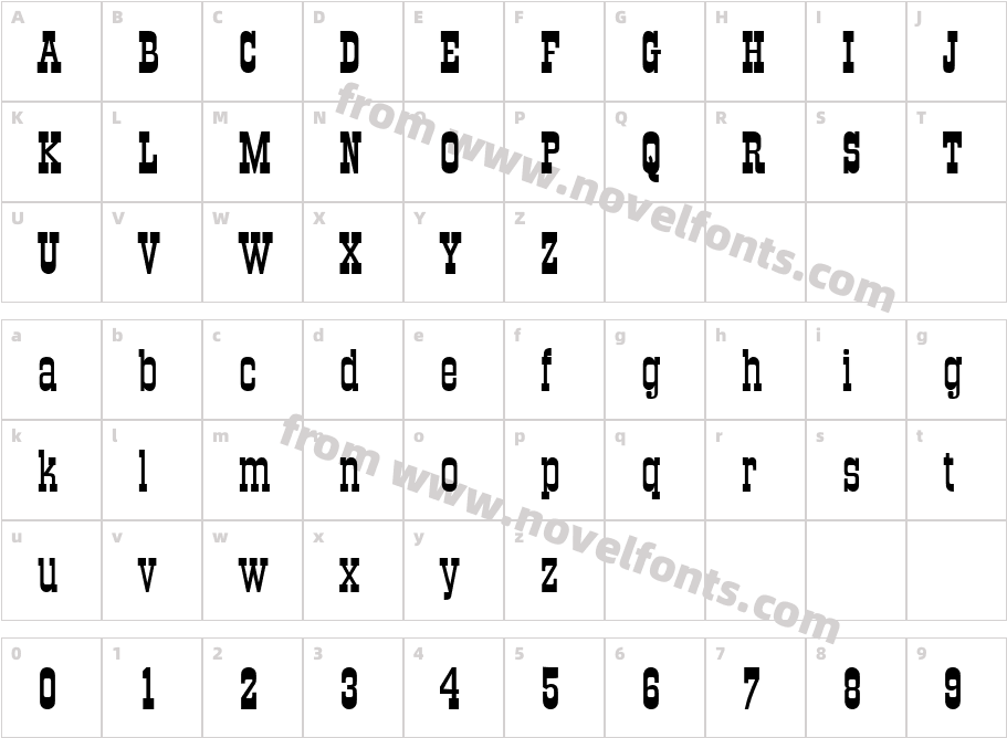 Beton CyrCharacter Map