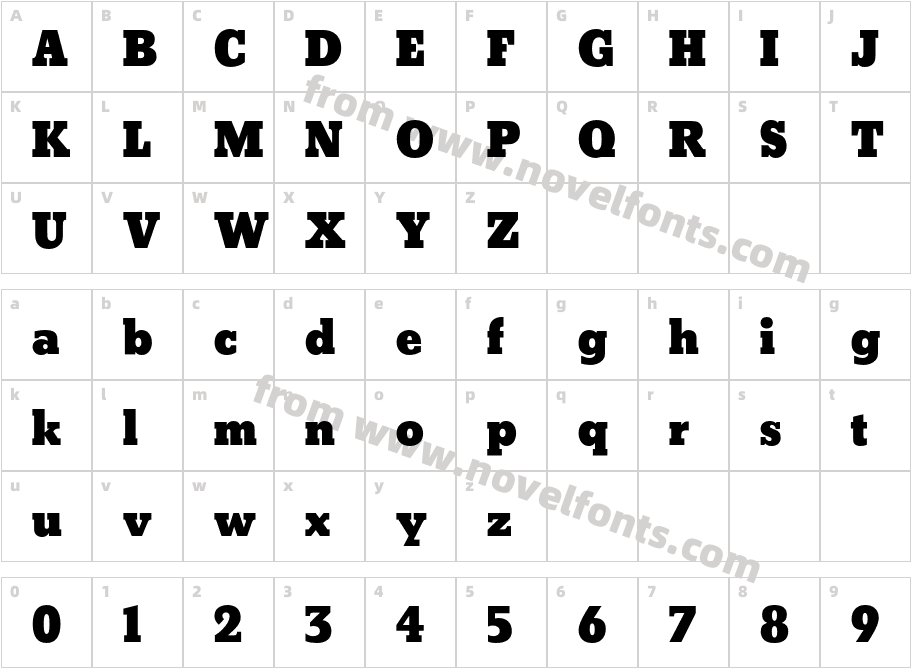 Beton P OT Extra BoldCharacter Map