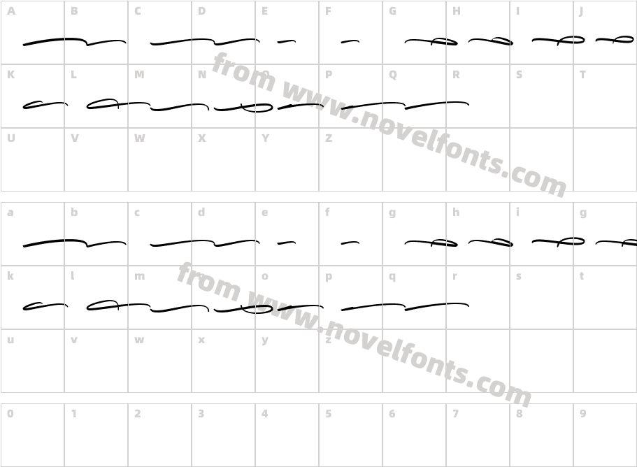 Betterlett Swash RegularCharacter Map
