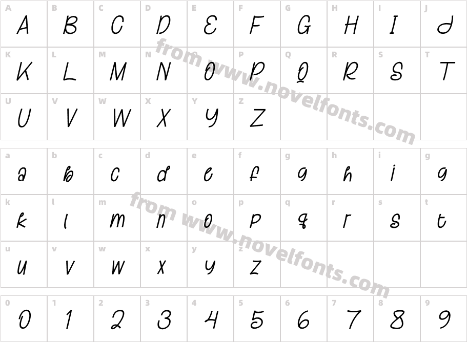 Betterlyf ItalicCharacter Map