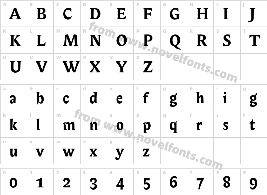 BiblonITC-BoldCharacter Map