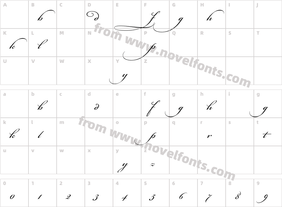 Bickham Script Alternates ICharacter Map