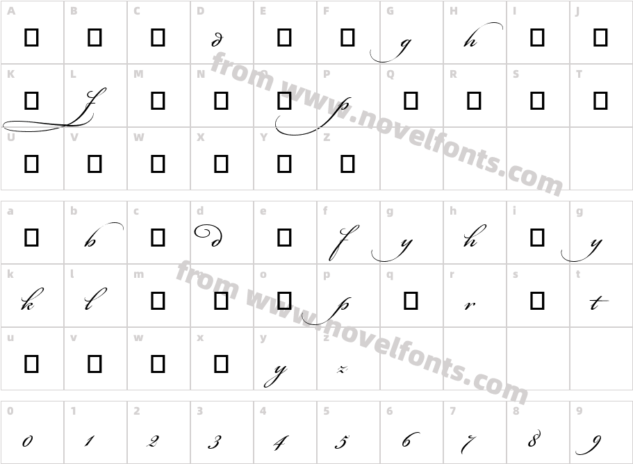 Bickham Script MM Alt 1Character Map