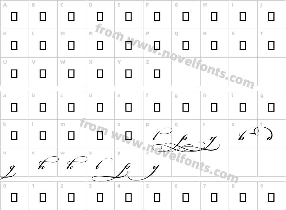 Bickham Script MM Alt 2Character Map