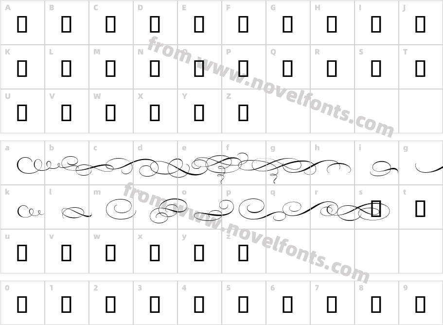 Bickham Script MM OrnCharacter Map