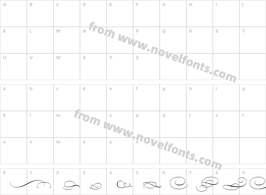 Bickham Script MMCharacter Map