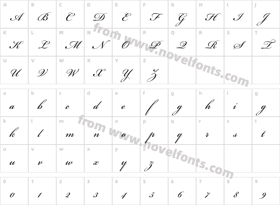 Bickham-Script-Pro_6920Character Map