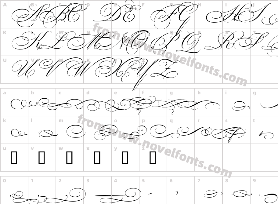 BickhamScriptOrniments2Character Map