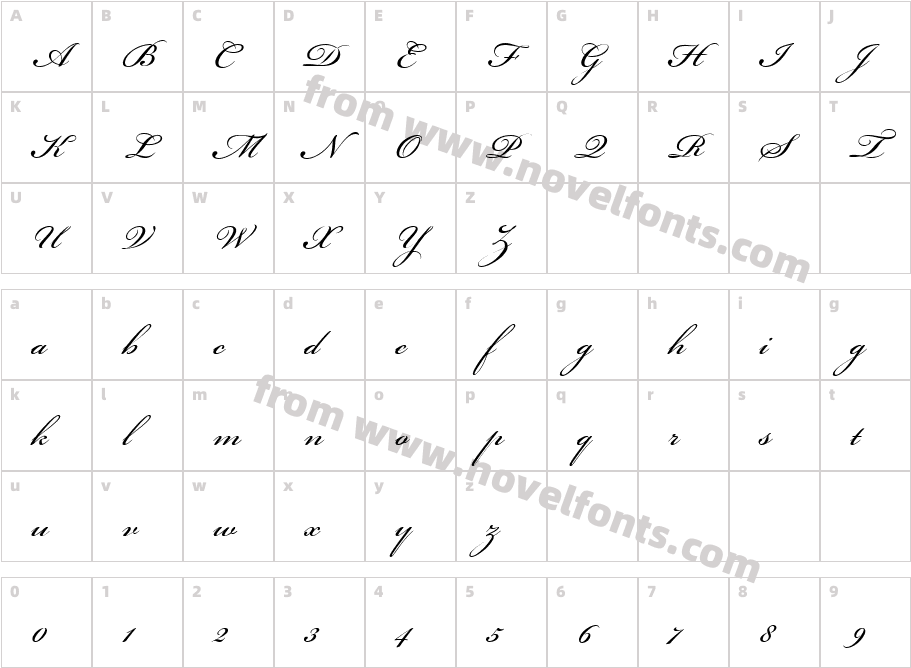 Bickham_Script_400_wt_ItalicCharacter Map