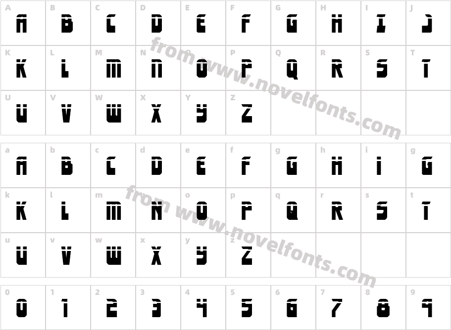 Eldebaran Laser RegularCharacter Map