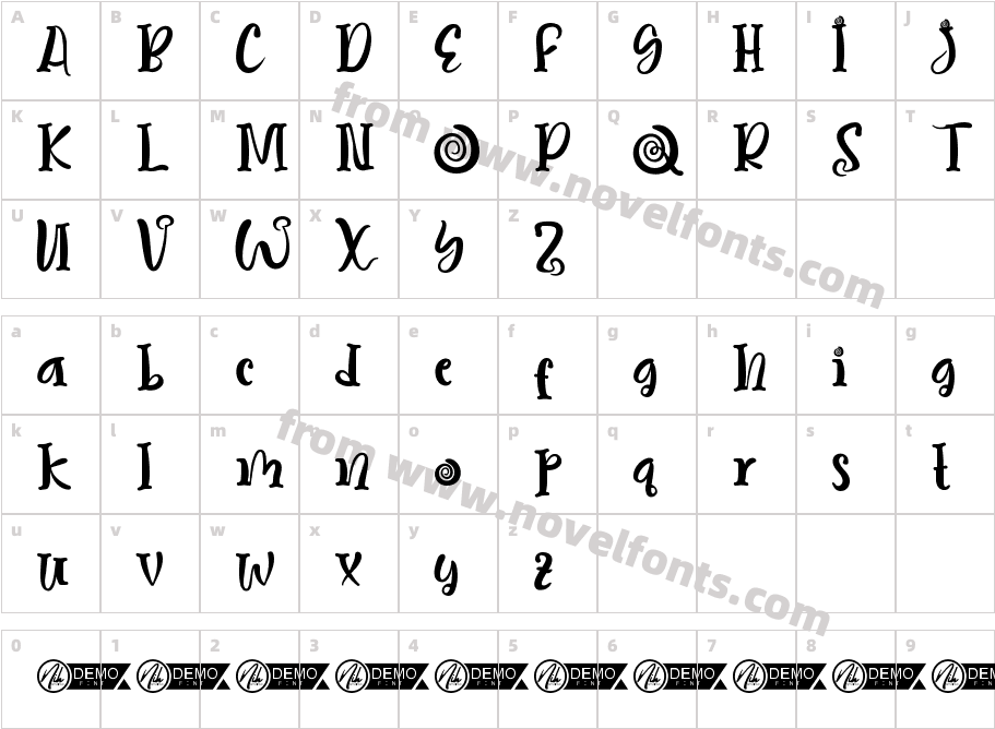 BikaAmbonDemoRegularCharacter Map