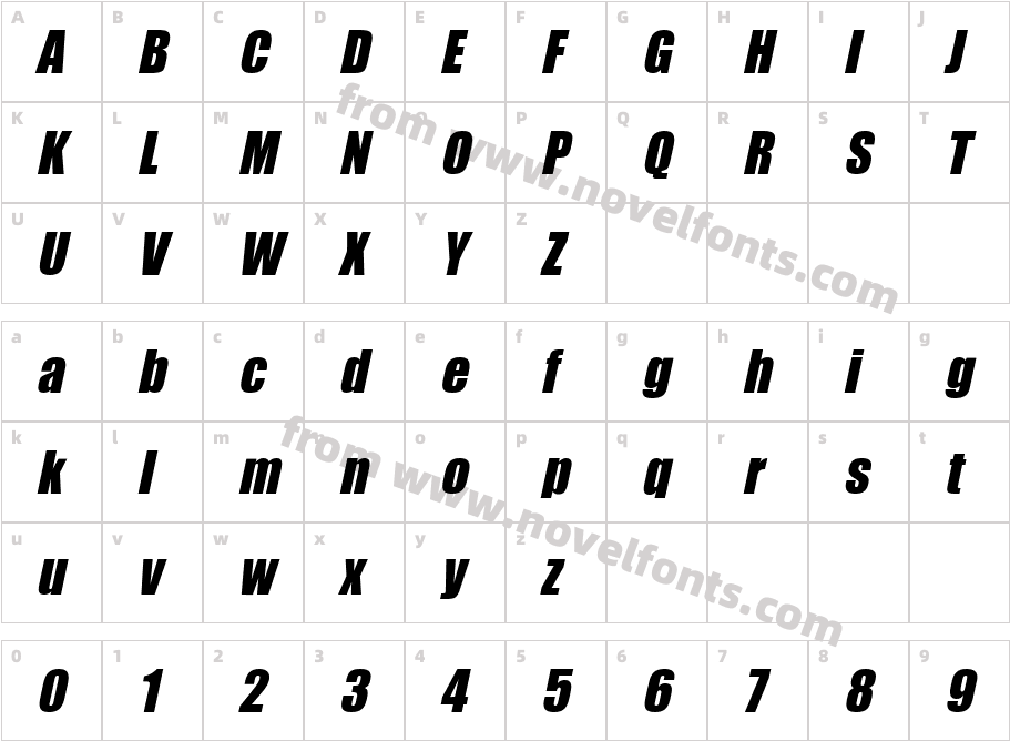 BillboardItalicCharacter Map