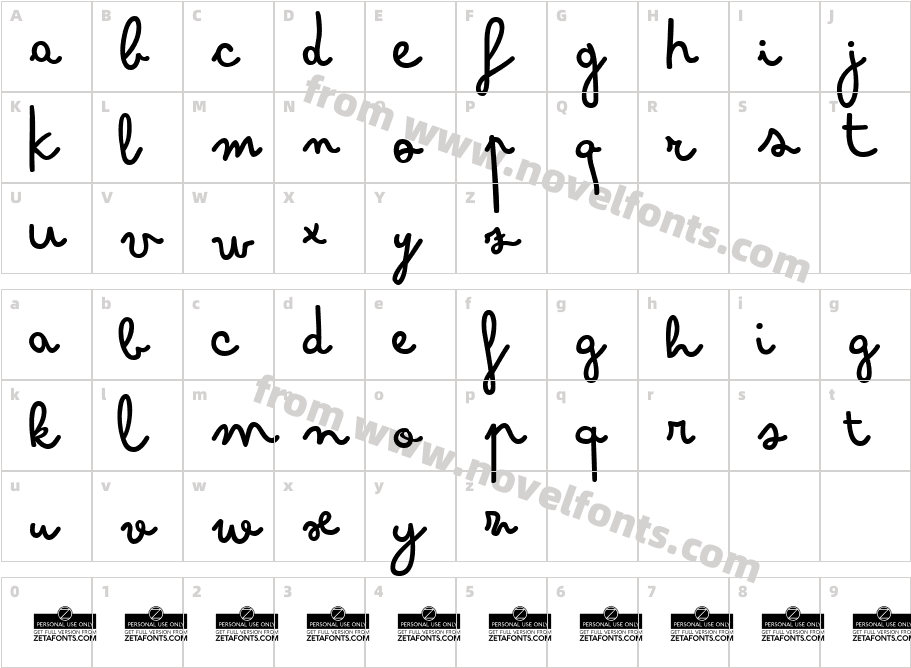 Bimbo-SharpieCharacter Map