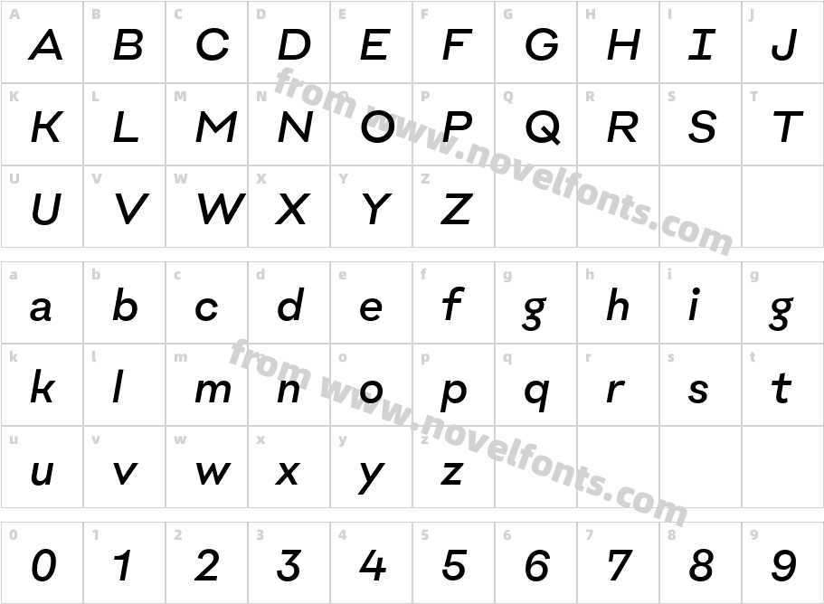 Biofolio Ultimate Book ItalicCharacter Map