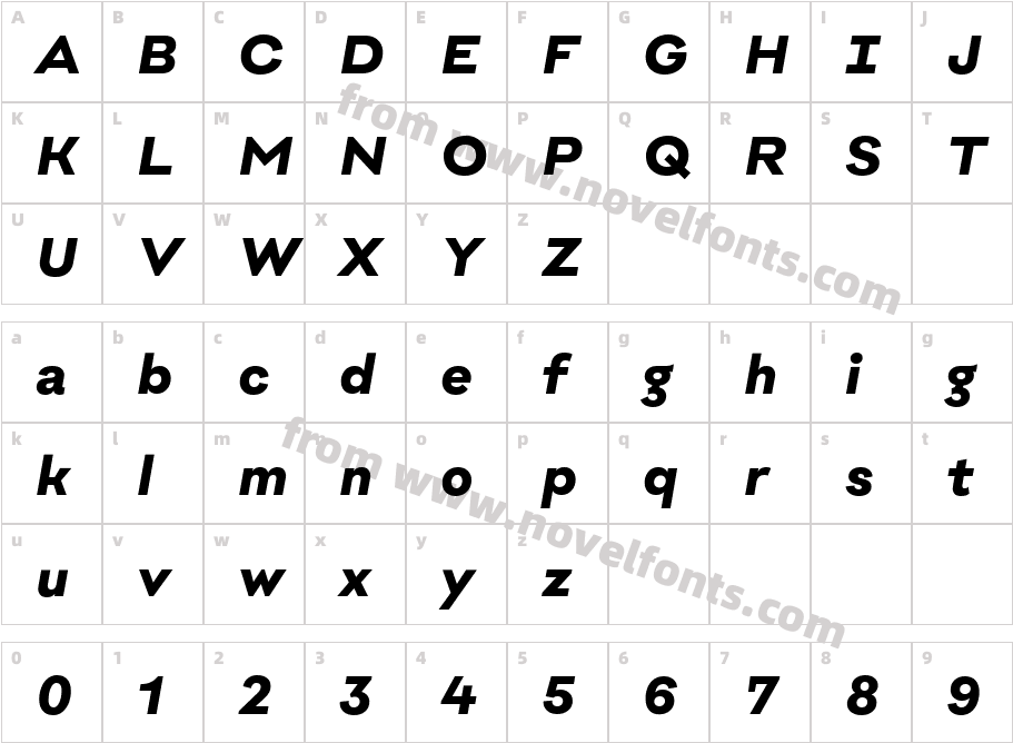 Biofolio Ultimate ExtraBold ItalicCharacter Map