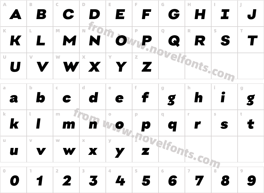 Biofolio Ultimate Heavy ItalicCharacter Map