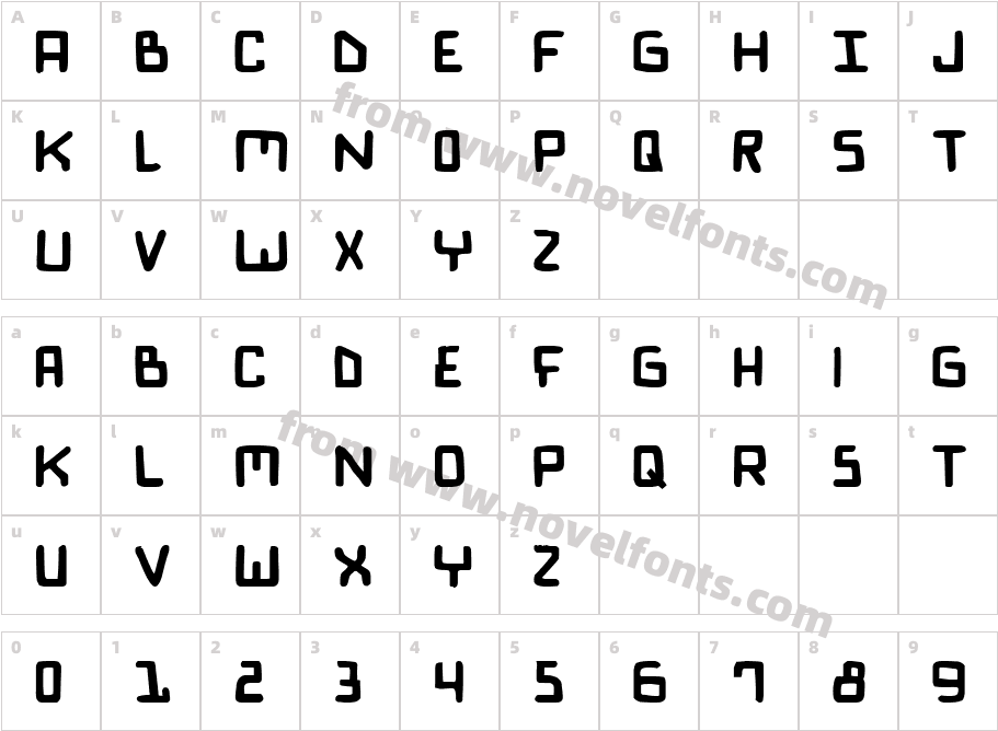 BionicComicBoldCharacter Map