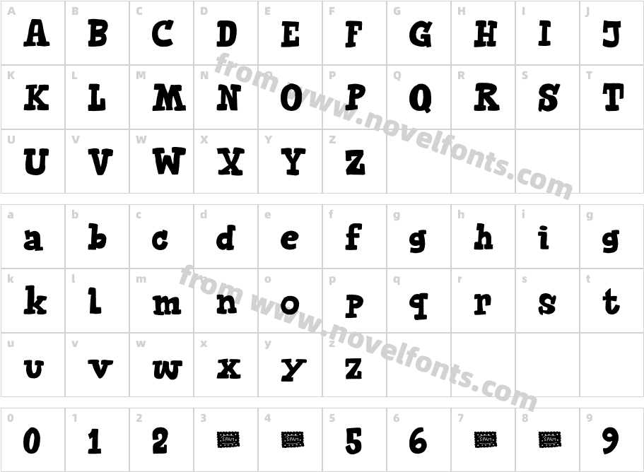 BiscuitsAndSpamDEMO-RegularCharacter Map