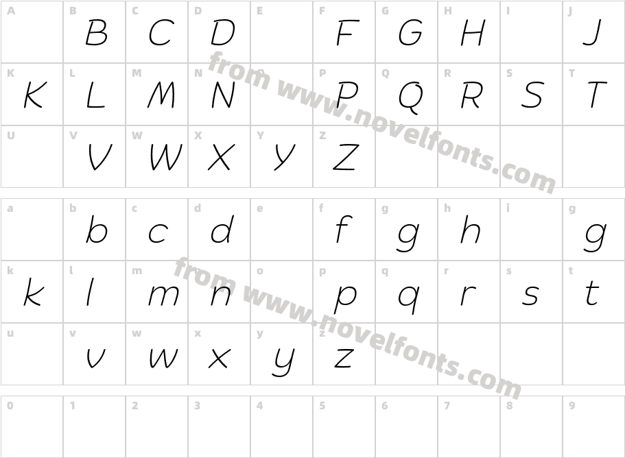 BiskiDemoExtralightItalic-2OJooCharacter Map