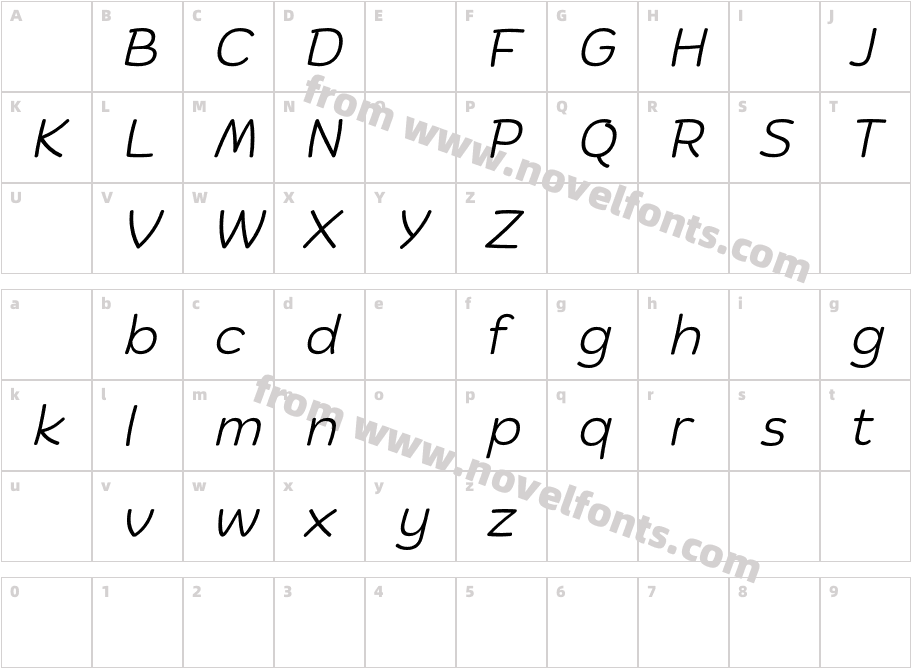 BiskiDemoLightItalic-owWmxCharacter Map