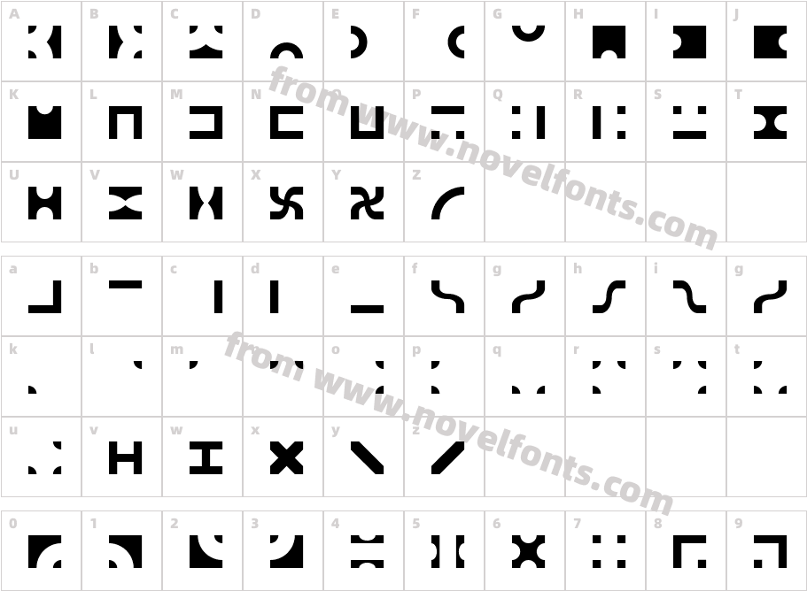 Bit Blocks TTF BRKCharacter Map