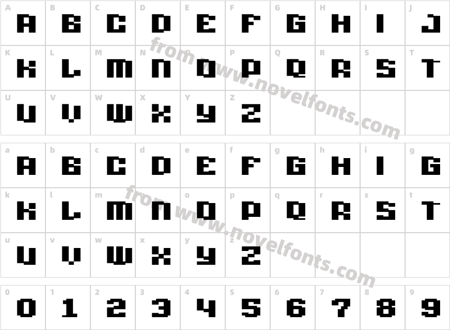 BitfalsFontRegularCharacter Map