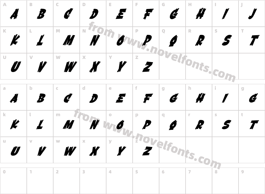 Black Scratch RegularCharacter Map