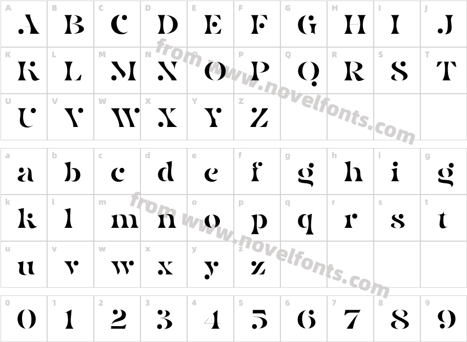 BlackPointSerifDEMOCharacter Map