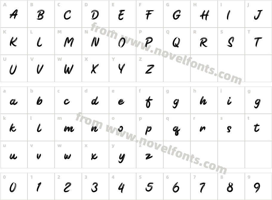 BlackSparrowRegularCharacter Map