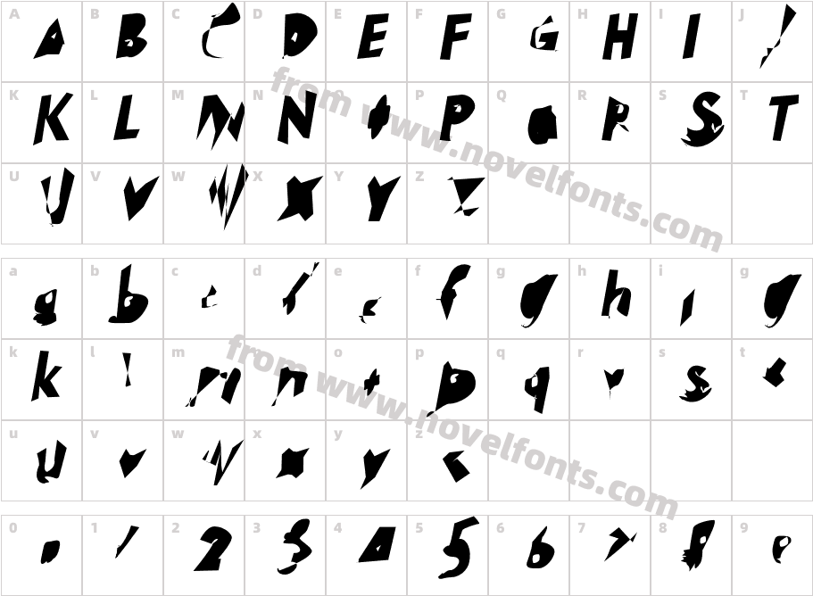 Electrical Snow Condensed ObliqueCharacter Map