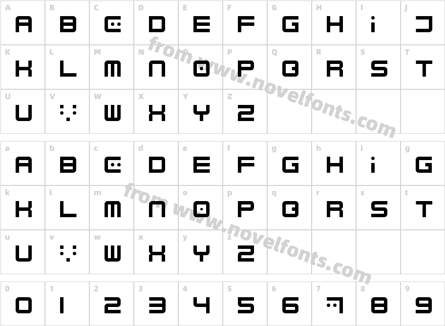 Electrobyte RegularCharacter Map